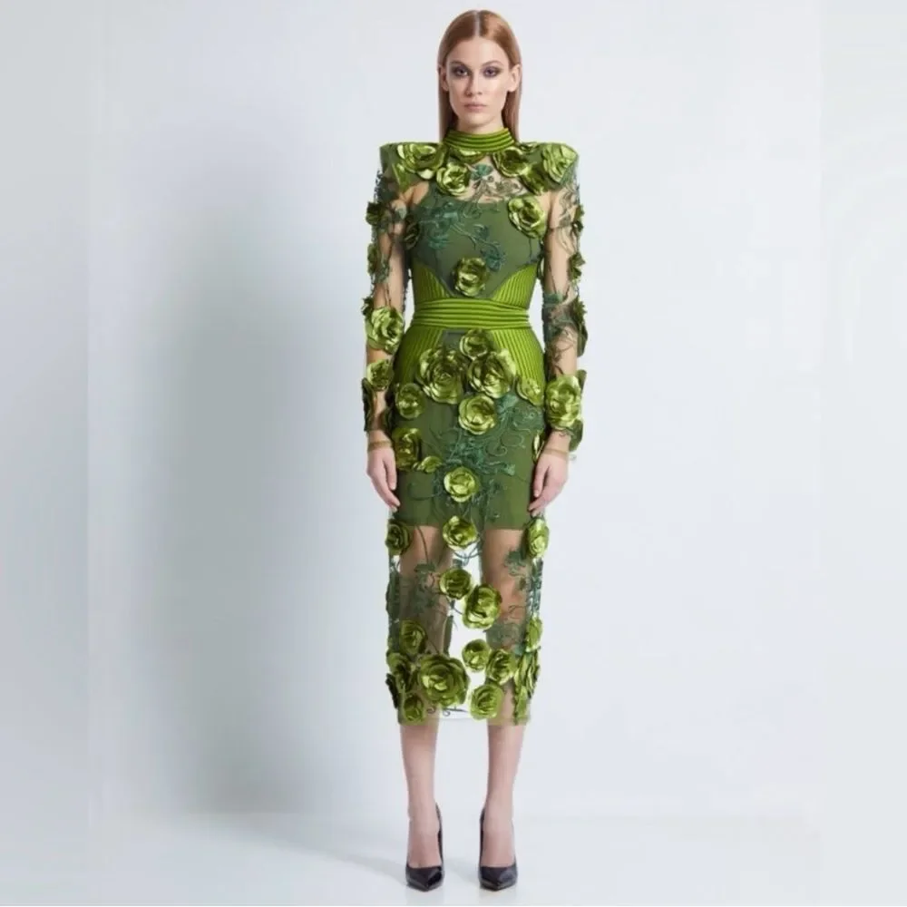 Zhivago Battle Lines Floral-Embellished Vendetta Dress size 6 - Picture 1 of 14